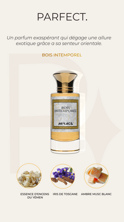 Parfect - Parfumerie Mirage - Parfums orientaux - Parfum bois intemporel - bois d'argent - oriental boisé vanillé