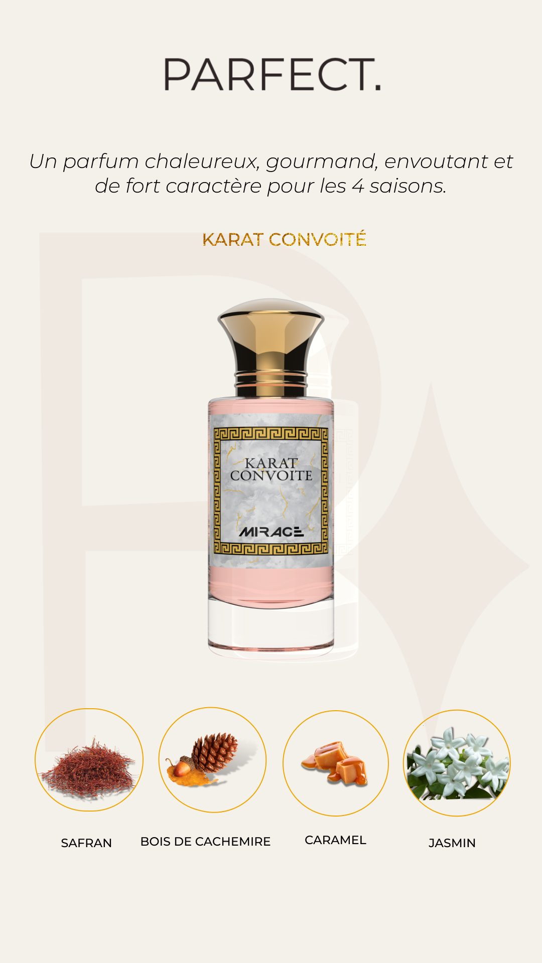 Parfect - Parfumerie Mirage - Parfums orientaux - Parfum Karat Convoité - baccarat - parfum boisé et gourmand